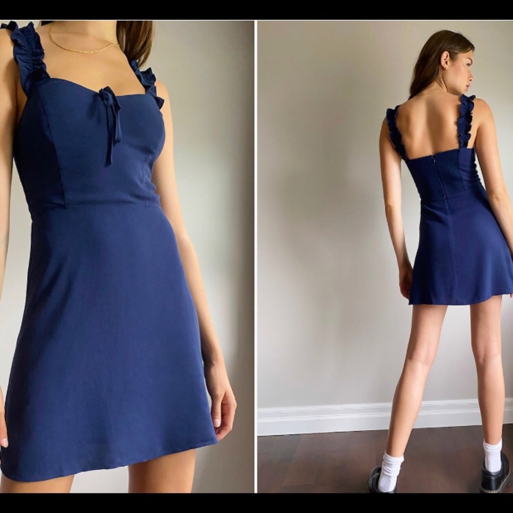 Aritzia Flirt Ruffle Dress (Aura Blue/light blue)